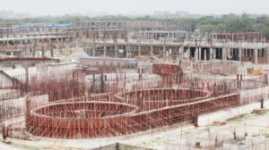 Vista de la construcción de la planta de tratamiento de efluentes del parque Industrial de Savar